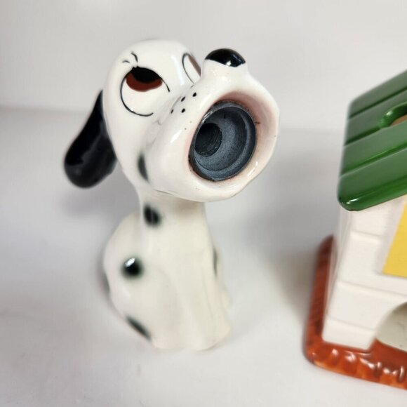 Vintage Pencil Sharpener & Holder MCM Dog & Doghouse Bone China Made In Japan - Picture 4 of 12